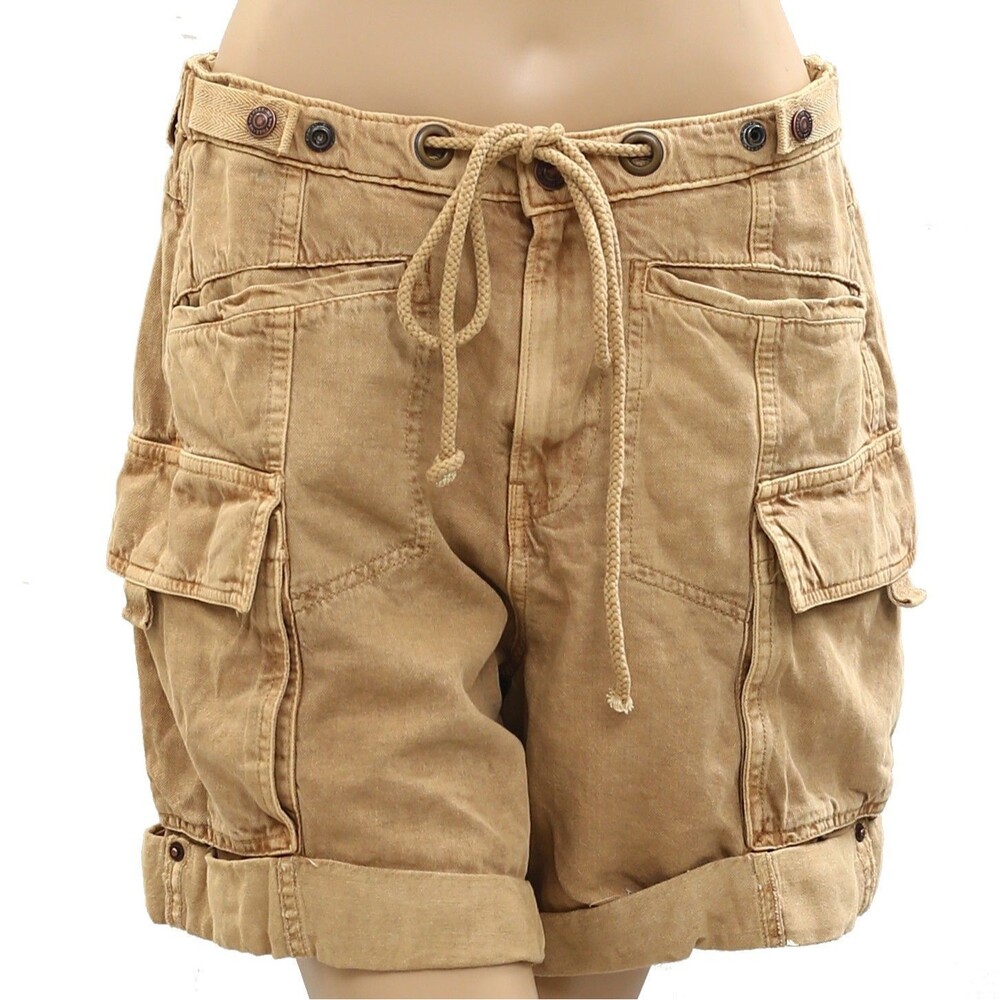Free People Frankie Washed Shorts Low-Waisted Cargo Lightweight Casual S 287976 - Picture 10 of 10